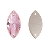 Light Rose Navette Shape High Quality Glass Sew-on Rhinestones WholesaleRhinestone